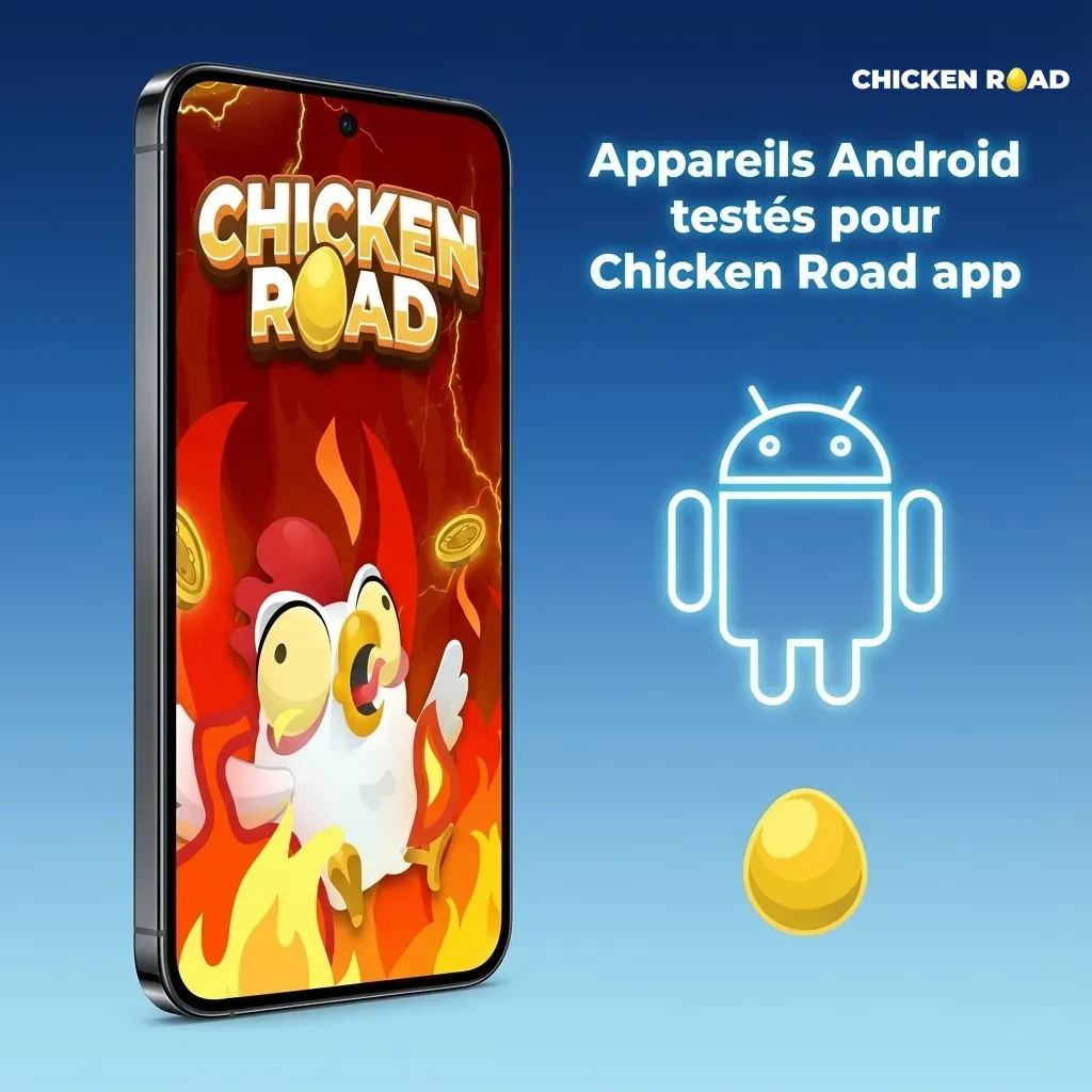 Tableau listant 10 smartphones Android 2020–2025 testés et compatibles avec le jeu Chicken Road