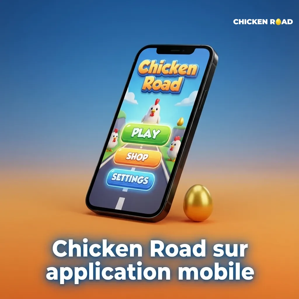 Smartphone affichant le jeu de casino Chicken Road sur une application mobile, interface verticale optimisée pour tactile