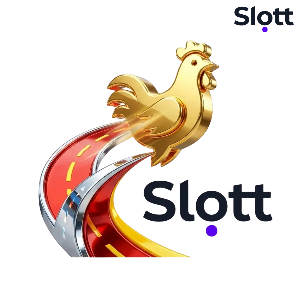 Interface du jeu Chicken Road sur Slott avec poulet traversant la route et bonus de bienvenue 200 % pour joueurs français