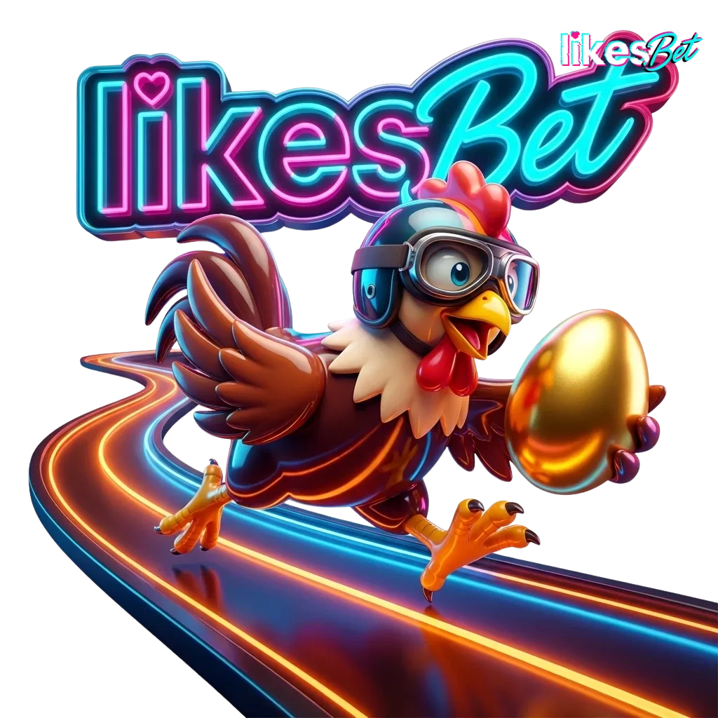 Capture d’écran de Chicken Road sur LikesBet, poule traversant la route, bonus de bienvenue affichés pour joueurs français